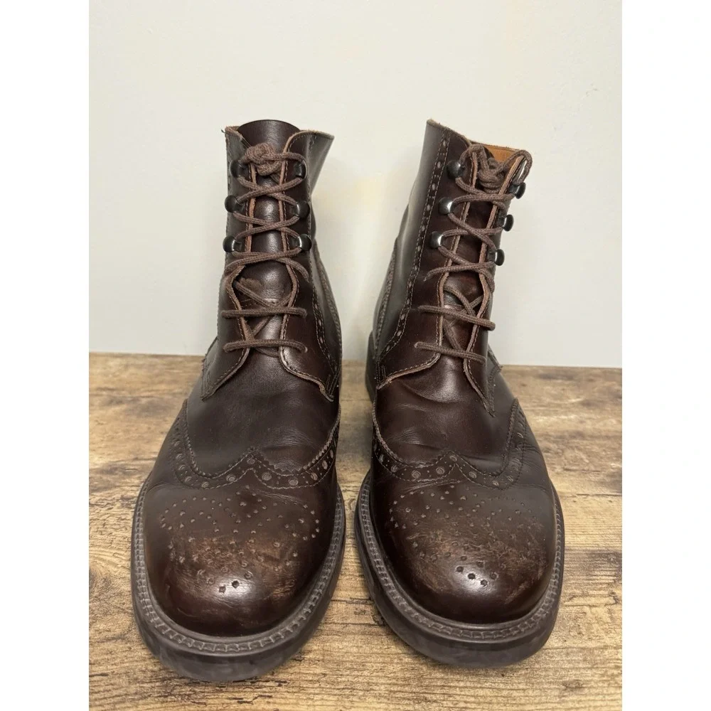 Banana Republic Men's Oxford, Wingtip, Brown Leather Boots-11.5